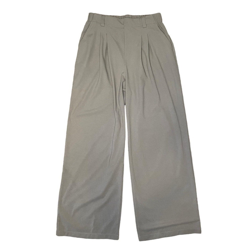 HALARA NEW High Waisted Medium TALL Baggy Pants Pleated Pocket Wide Leg Waffle